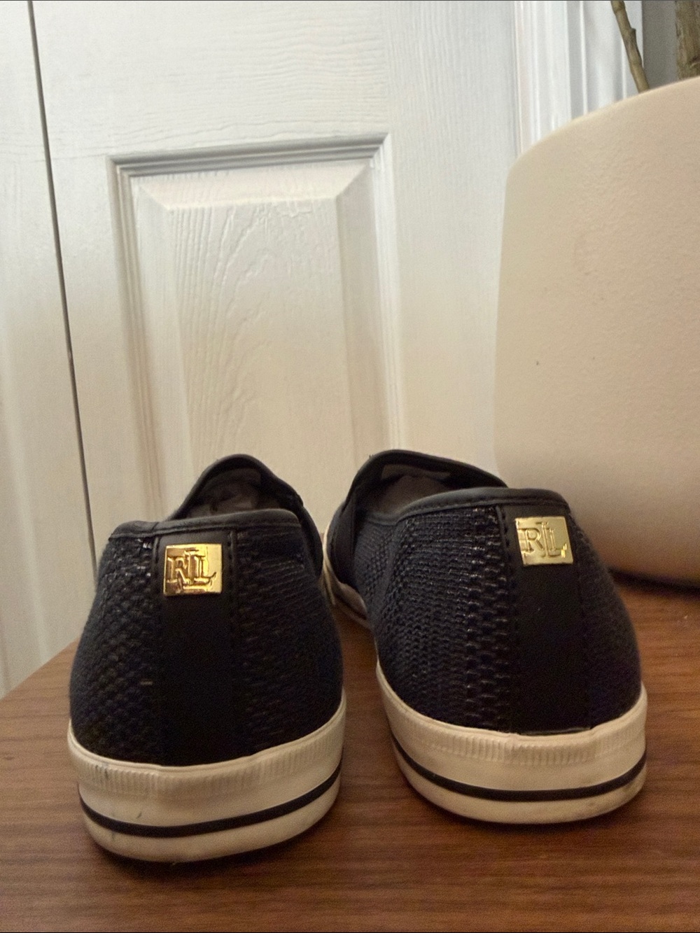Lauren Ralph Lauren Jinny Black Woven Slip On Sneakers Women’s 9.5B - Picture 9 of 9
